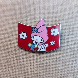 loungefly my melody hello kitty enamel pin